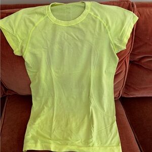 lululemon athletica Neon Yellow Short Sleeve Athletic Tee